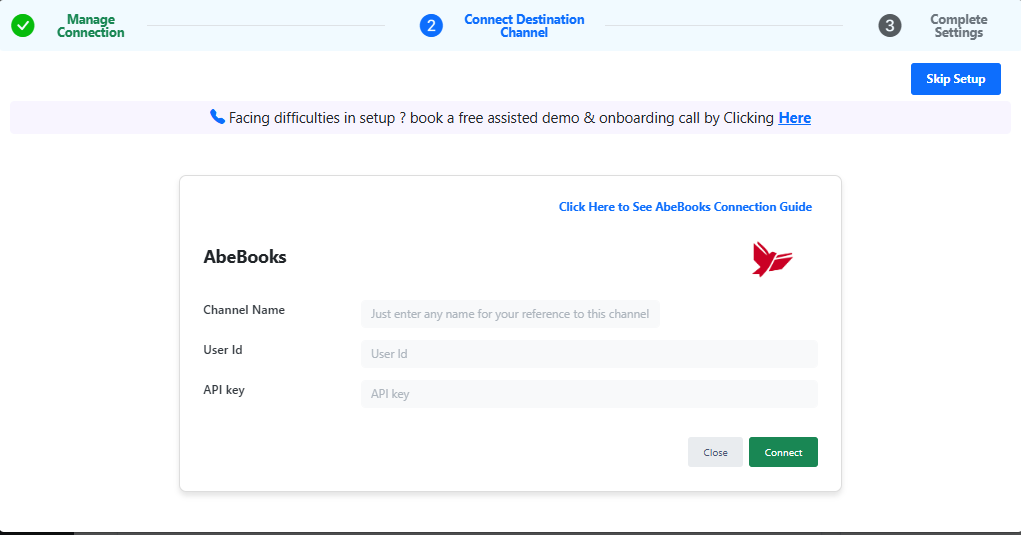 Abebooks connection validated