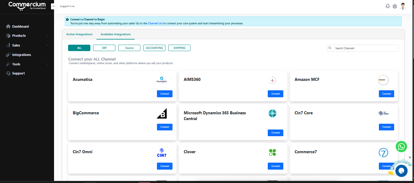 Available integrations for other platforms