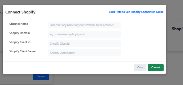Connect Shopify form