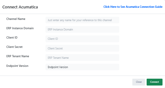 Acumatica connection details